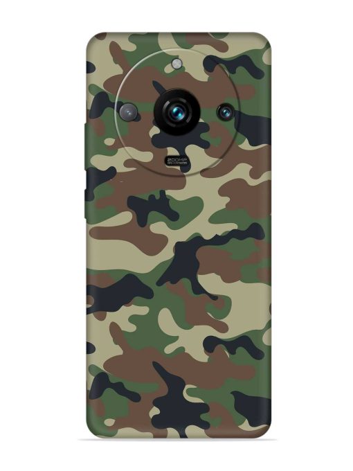 Army Military Camouflage Dark Green Embossed Soft Silicone Case for Realme 11 Pro Plus (5G) Zapvi