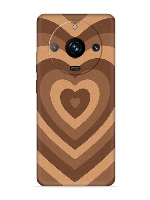 Brown Heart Embossed Soft Silicone Case for Realme 11 Pro Plus (5G) Zapvi