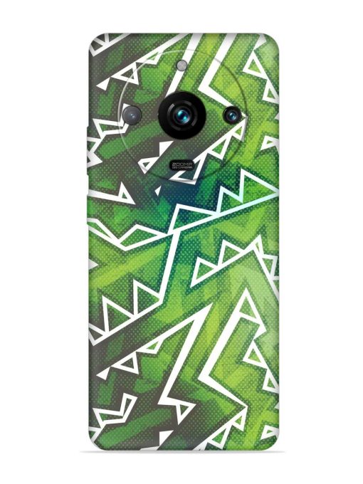 Green Graffiti Seamless Embossed Soft Silicone Case for Realme 11 Pro Plus (5G)