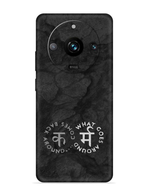 Karma Hindi Word Embossed Soft Silicone Case for Realme 11 Pro Plus (5G) Zapvi