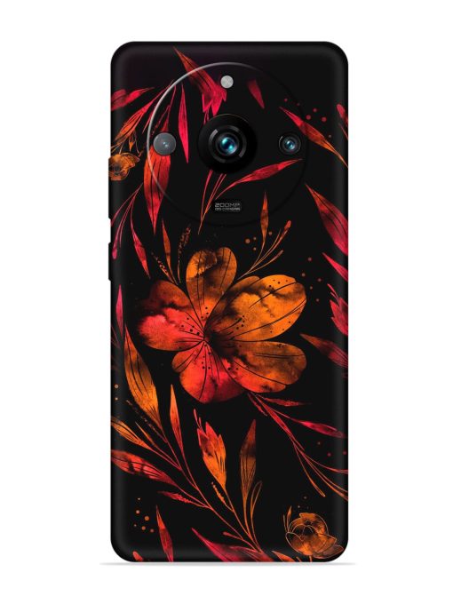 Red Flower Painting Embossed Soft Silicone Case for Realme 11 Pro Plus (5G) Zapvi