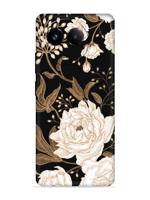 Peonies Roses Floral Embossed Soft Silicone Case for Realme 11X (5G) Zapvi