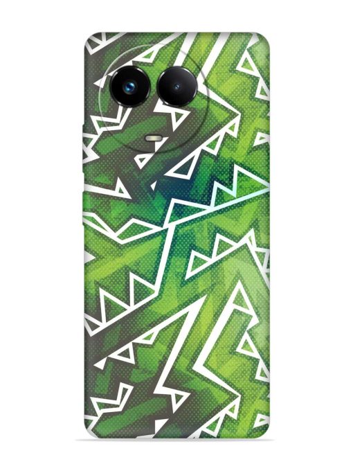 Green Graffiti Seamless Embossed Soft Silicone Case for Realme 11X (5G)