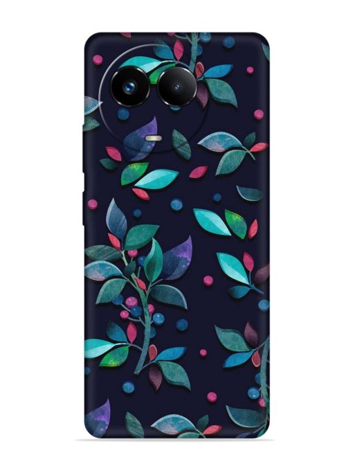 Decorative Watercolor Flower Embossed Soft Silicone Case for Realme 11X (5G) Zapvi