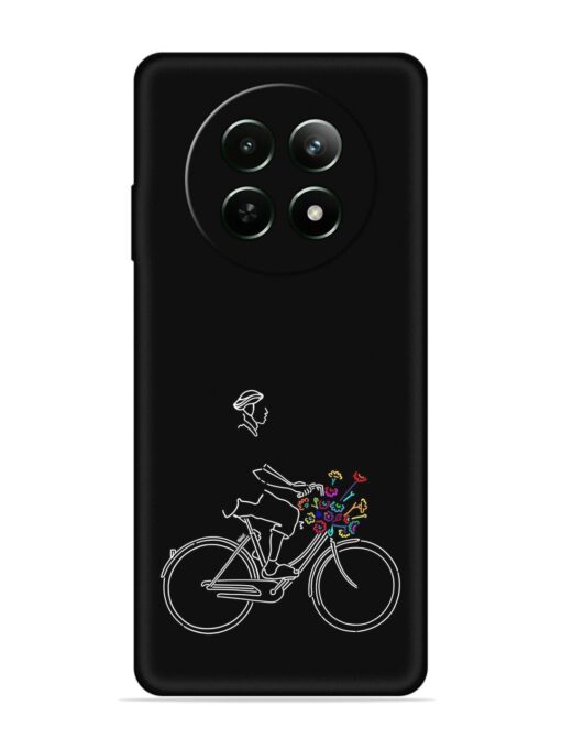 Minimalist Cycle Art Embossed Soft Silicone Case for Realme 12 (5G) Zapvi