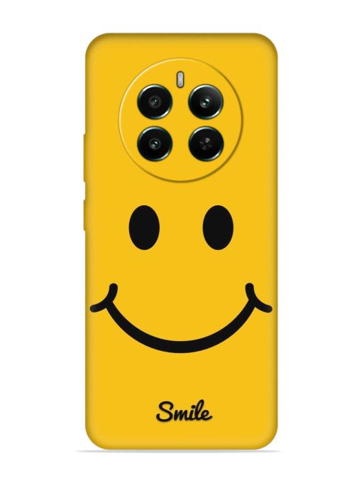 Yellow Smiley Embossed Soft Silicone Case for Realme 12 Plus (5G) Zapvi