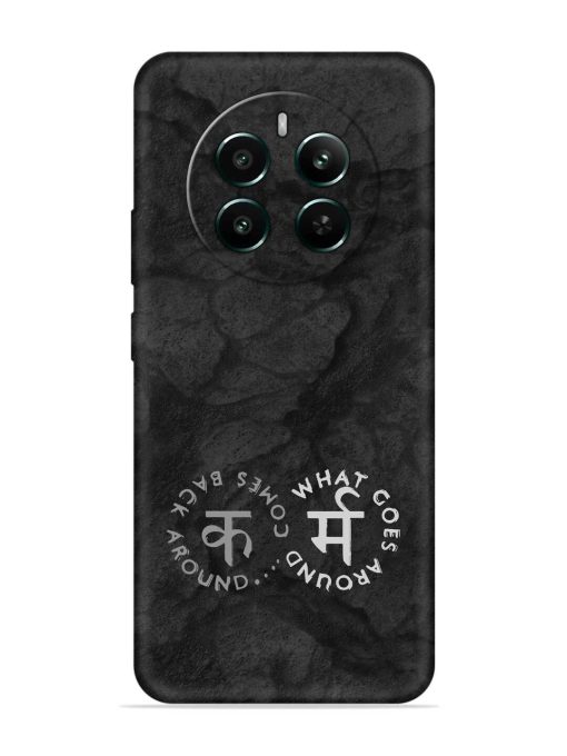 Karma Hindi Word Embossed Soft Silicone Case for Realme 12 Plus (5G) Zapvi