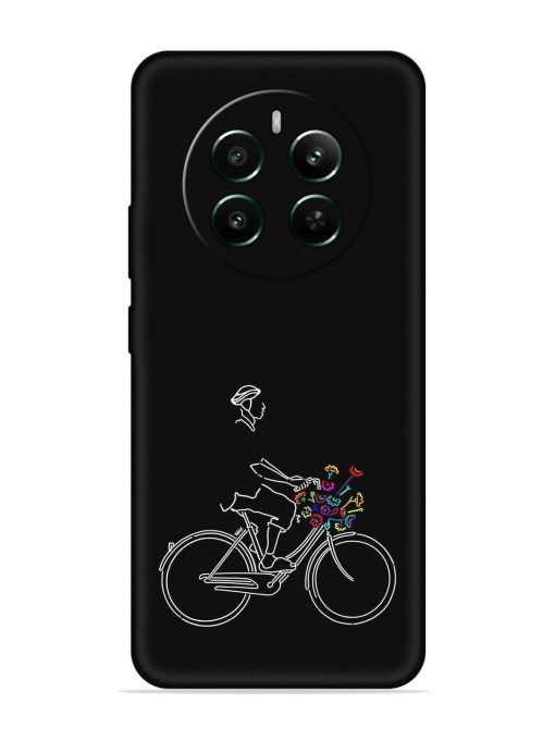 Minimalist Cycle Art Embossed Soft Silicone Case for Realme 12 Plus (5G)