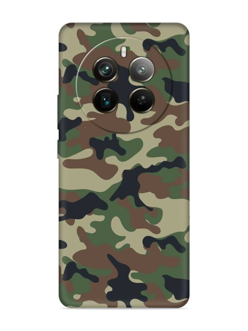 Army Military Camouflage Dark Green Embossed Soft Silicone Case for Realme 12 Pro Plus (5G) Zapvi