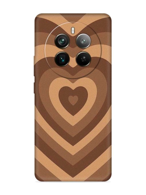 Brown Heart Embossed Soft Silicone Case for Realme 12 Pro Plus (5G) Zapvi