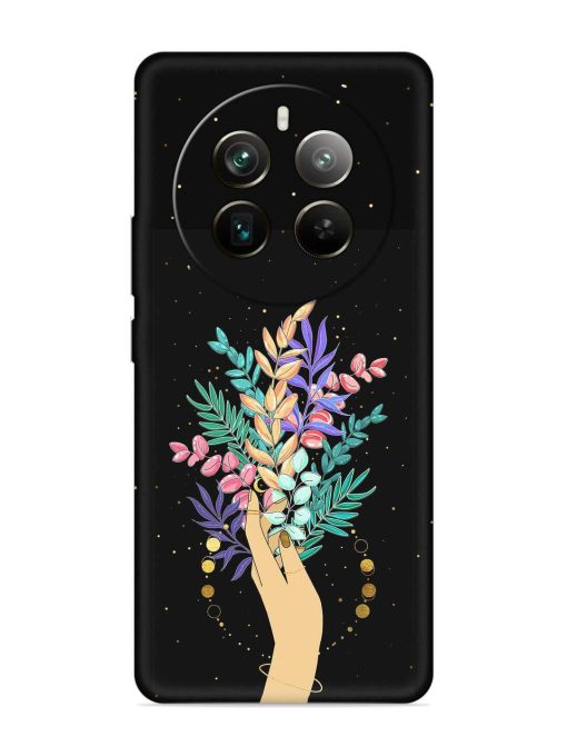 Flower On Hand Embossed Soft Silicone Case for Realme 12 Pro Plus (5G) Zapvi