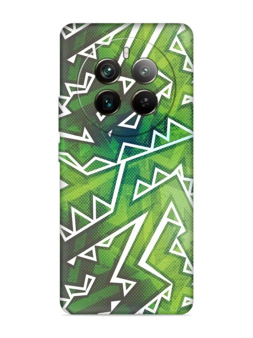 Green Graffiti Seamless Embossed Soft Silicone Case for Realme 12 Pro Plus (5G) Zapvi