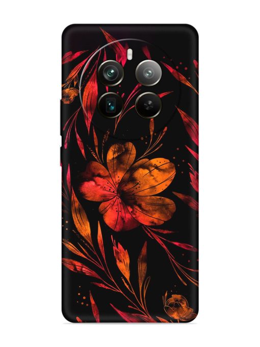 Red Flower Painting Embossed Soft Silicone Case for Realme 12 Pro Plus (5G)