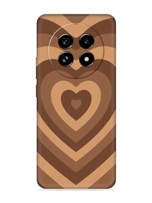 Brown Heart Embossed Soft Silicone Case for Realme 13 Pro Plus (5G) Zapvi