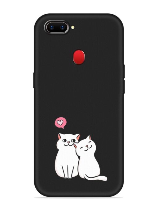 Cute Loving Cats Embossed Soft Silicone Case for Realme 2