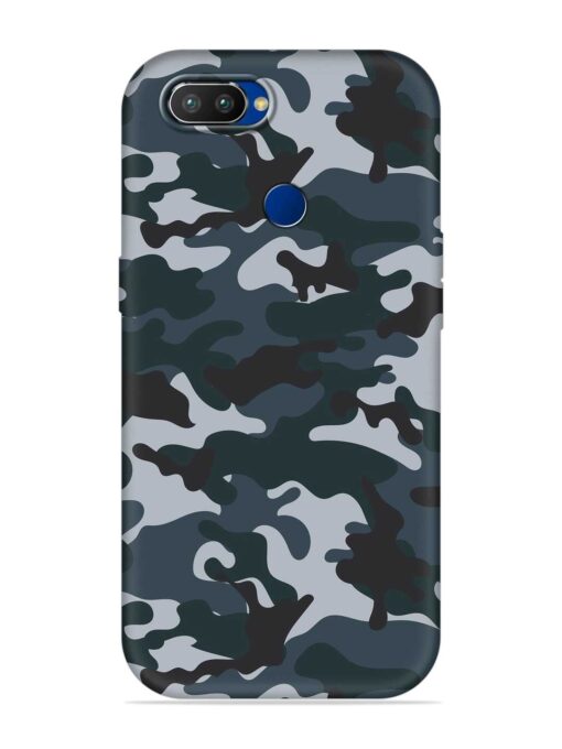 Dark Blue Army Military Art Embossed Soft Silicone Case for Realme 2 Pro Zapvi