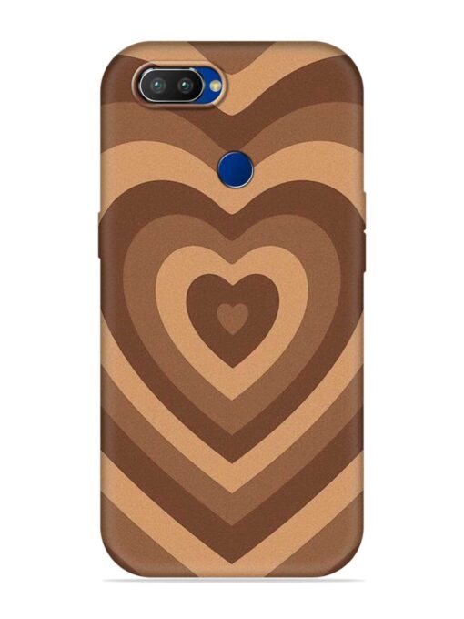 Brown Heart Embossed Soft Silicone Case for Realme 2 Pro Zapvi