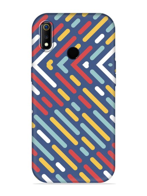 Colored Lines Embossed Soft Silicone Case for Realme 3 Zapvi