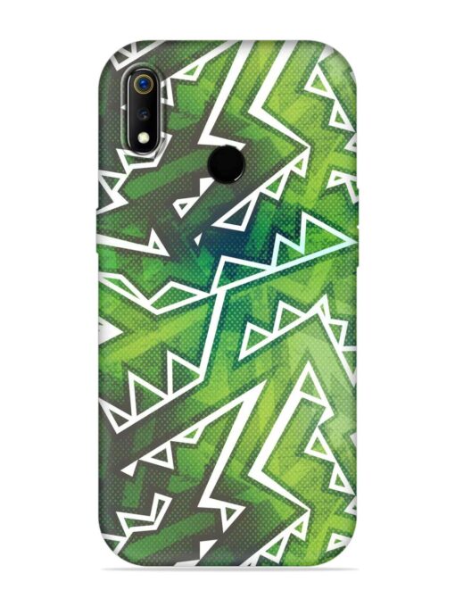 Green Graffiti Seamless Embossed Soft Silicone Case for Realme 3