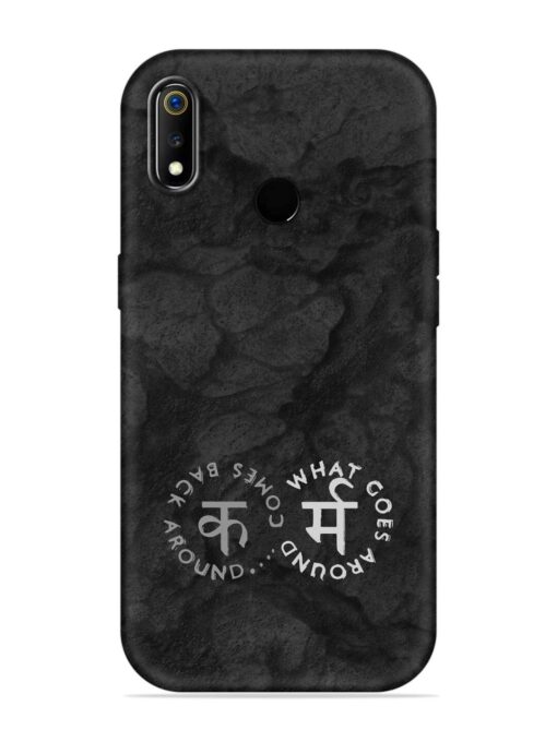 Karma Hindi Word Embossed Soft Silicone Case for Realme 3