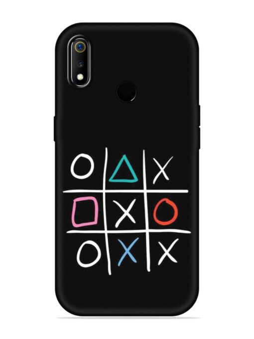 Super Neon Tic-Tac-Toe Embossed Soft Silicone Case for Realme 3 Zapvi