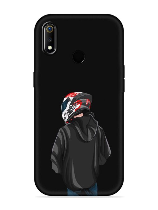 Motorcycle Rider Embossed Soft Silicone Case for Realme 3I Zapvi