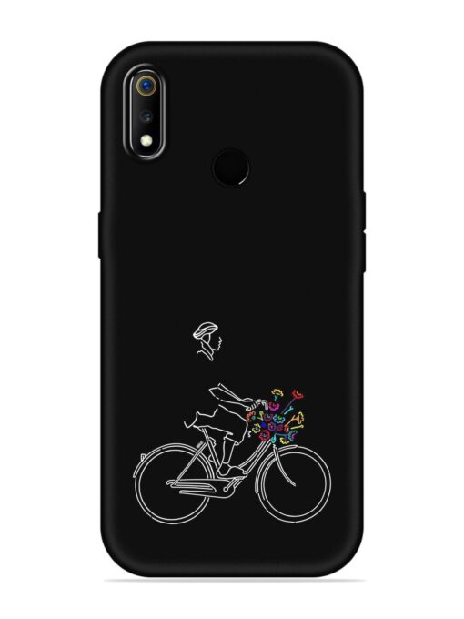 Minimalist Cycle Art Embossed Soft Silicone Case for Realme 3I Zapvi