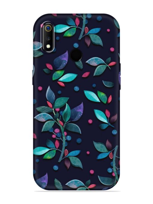 Decorative Watercolor Flower Embossed Soft Silicone Case for Realme 3 Pro Zapvi