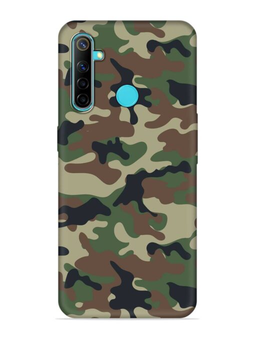 Army Military Camouflage Dark Green Embossed Soft Silicone Case for Realme 5 Zapvi