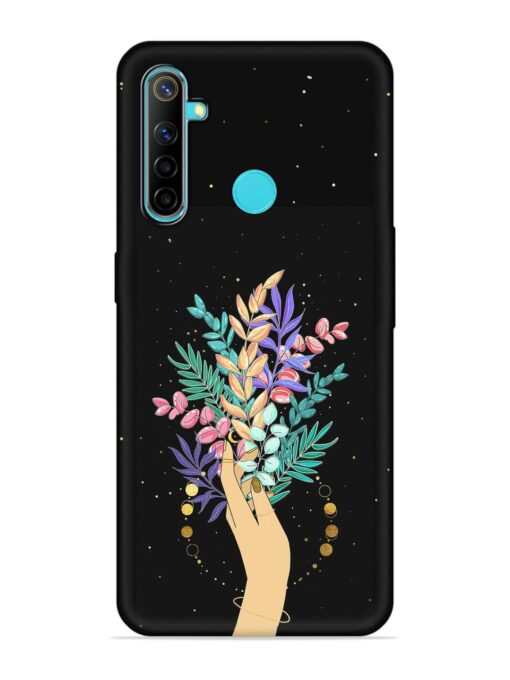 Flower On Hand Embossed Soft Silicone Case for Realme 5 Zapvi