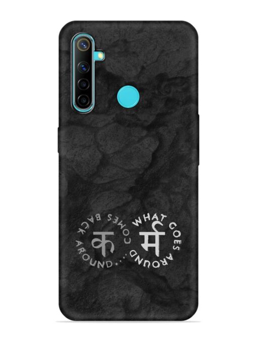 Karma Hindi Word Embossed Soft Silicone Case for Realme 5 Zapvi