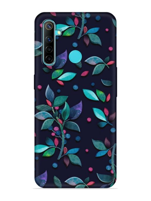 Decorative Watercolor Flower Embossed Soft Silicone Case for Realme 5