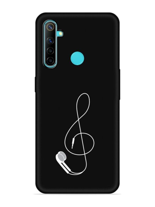 Music Earphone Vector Embossed Soft Silicone Case for Realme 5 Zapvi