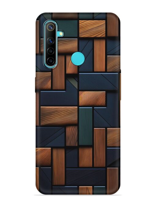 Wooden Background Cubes Embossed Soft Silicone Case for Realme 5