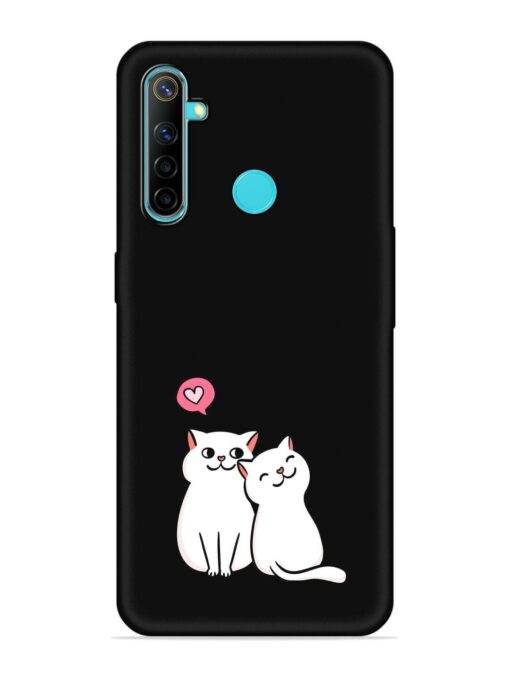 Cute Loving Cats Embossed Soft Silicone Case for Realme 5 Zapvi