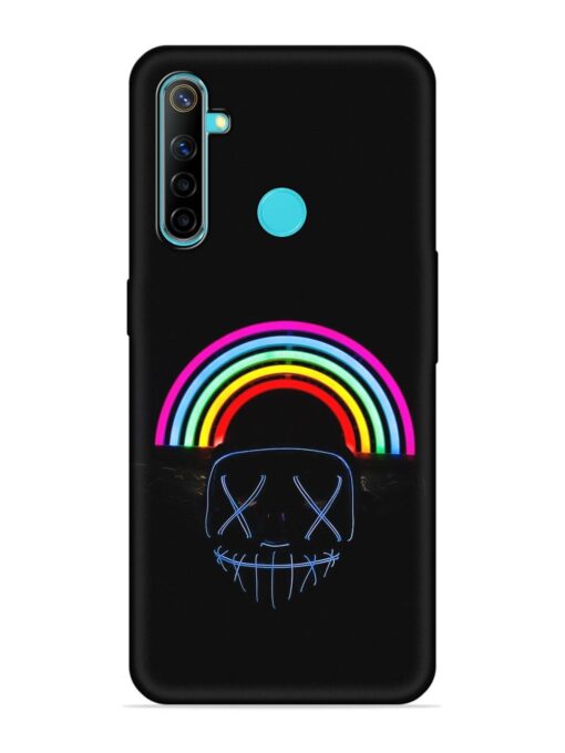 Mask Rainbow Embossed Soft Silicone Case for Realme 5I Zapvi