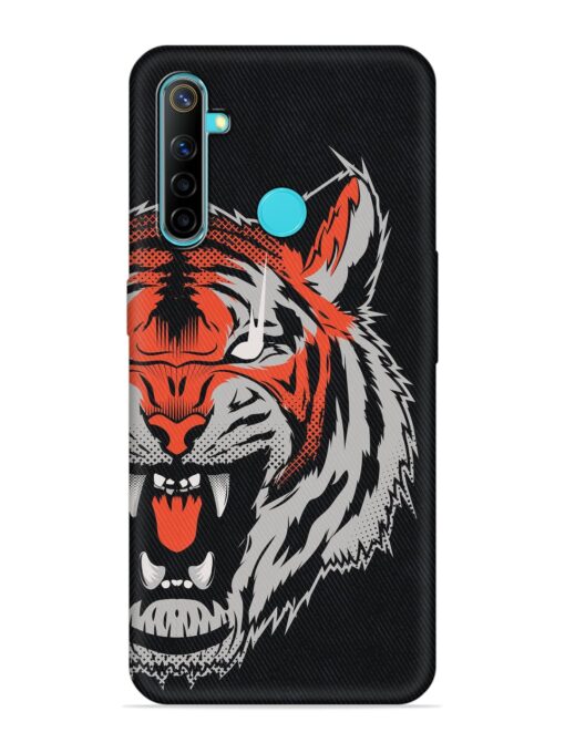 Tiger Aggression Embossed Soft Silicone Case for Realme 5I Zapvi