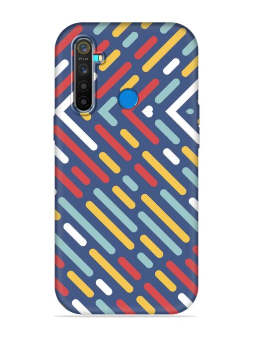 Colored Lines Embossed Soft Silicone Case for Realme 5 Pro