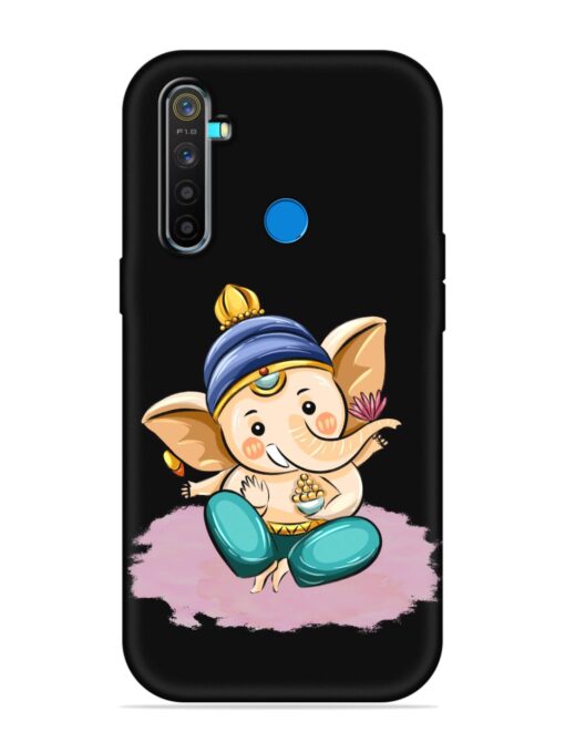 Bal Ganesh Vector Art Embossed Soft Silicone Case for Realme 5 Pro Zapvi