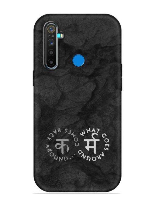 Karma Hindi Word Embossed Soft Silicone Case for Realme 5 Pro