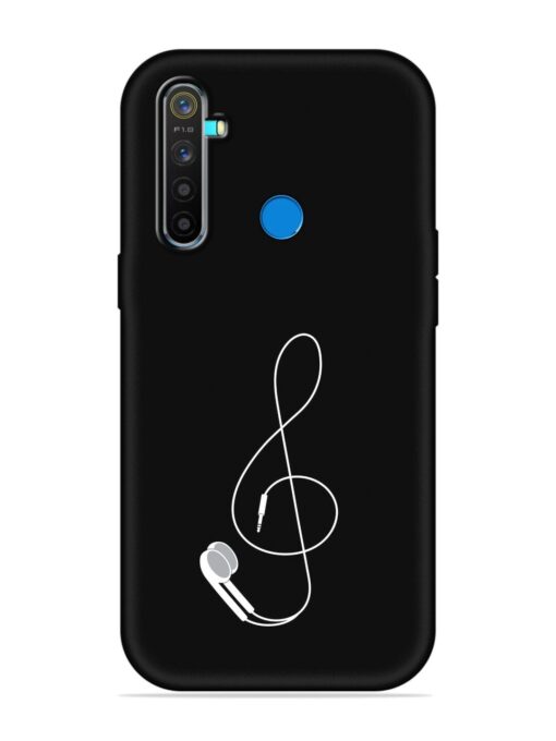 Music Earphone Vector Embossed Soft Silicone Case for Realme 5 Pro Zapvi