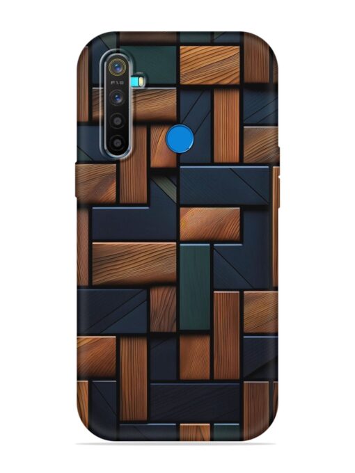 Wooden Background Cubes Embossed Soft Silicone Case for Realme 5 Pro Zapvi