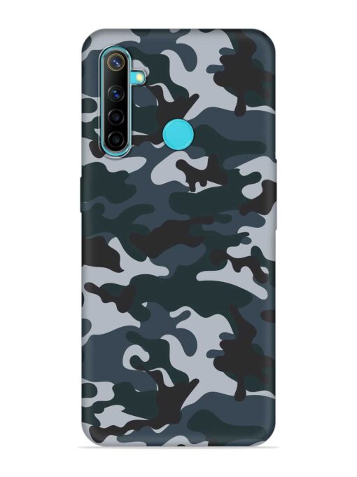 Dark Blue Army Military Art Embossed Soft Silicone Case for Realme 5S Zapvi