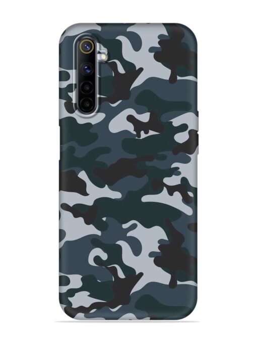 Dark Blue Army Military Art Embossed Soft Silicone Case for Realme 6