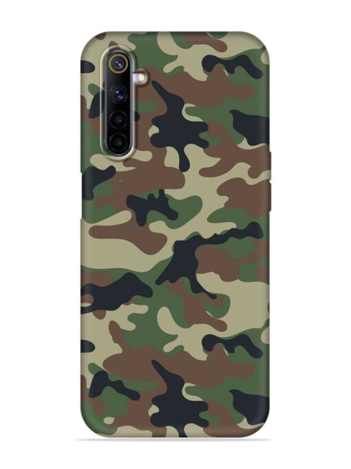 Army Military Camouflage Dark Green Embossed Soft Silicone Case for Realme 6