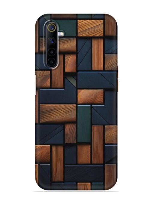 Wooden Background Cubes Embossed Soft Silicone Case for Realme 6