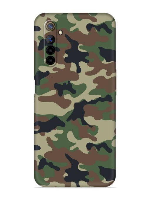 Army Military Camouflage Dark Green Embossed Soft Silicone Case for Realme 6I Zapvi