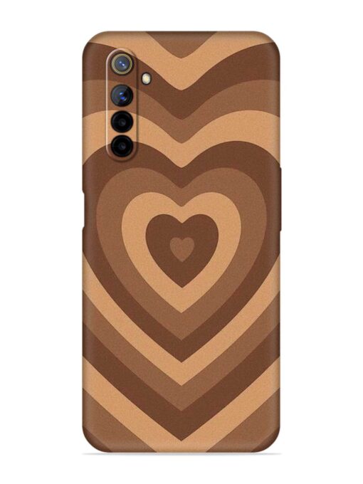 Brown Heart Embossed Soft Silicone Case for Realme 6I Zapvi