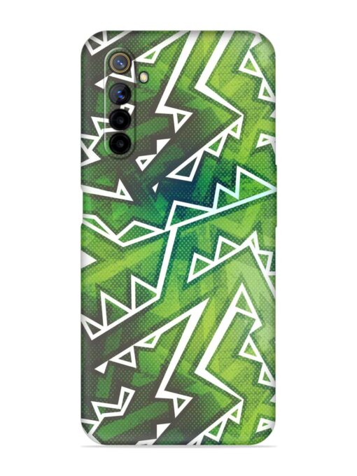 Green Graffiti Seamless Embossed Soft Silicone Case for Realme 6I Zapvi