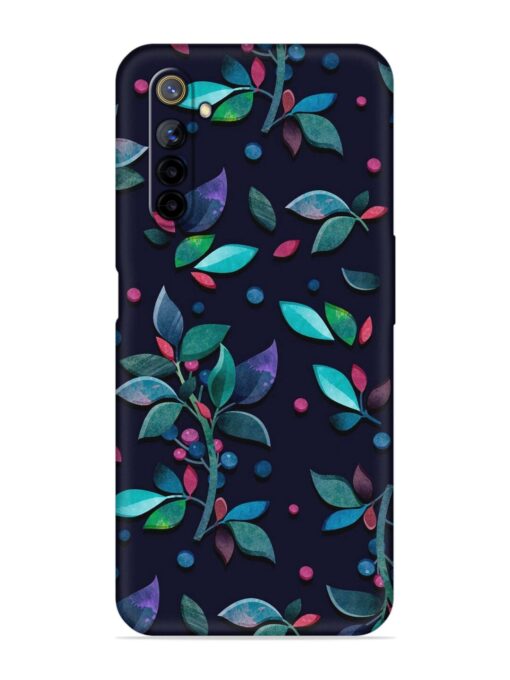 Decorative Watercolor Flower Embossed Soft Silicone Case for Realme 6I Zapvi